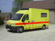 Rettungswagen Peuget Boxer Aufbau Bosmans der Feuerwehr Ath, Aufnahme am 21.04.2007