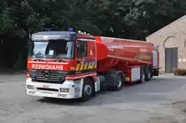 Wassertankfahrzeug Mercedes-Benz Actros MP1 1840L Auflieger Atcomex & Vanassche der Feuerwehr Temse, Aufnahme am 15.09.2012