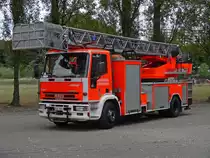 Drehleiter Iveco 150E27 Aufbau Magirus DLK 23-12 der BF Antwerpen, Reservefahrzeug, Aufnahme am 12.09.2009