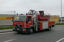 Ger�tewagen-Boot MAN 15.224 LC Aufbau Rosenbauer Belgium der BF Antwerpen, beim Umzug in die neue Hauptfeuerwache, Aufnahme am 06.05.2009