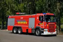 Schauml�schfahrzeug Scania G 480 CB6x4MNZ Aufbau Rosenbauer der BF Antwerpen Wache Linkeroever, Aufnahme 22.04.2011