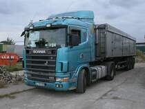 Noch ein SCANIA Kipper am 20.September 2012.Ebenfalls aufgenommen im Industriegelnde von Bergen/Rgen.