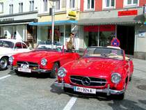 MB 190SL  Im Doppelpack  nehmem am Hauptplatz in RIED i.I.anl�sslich der zweit�gigen 25.Oldtimer-Nostalgiefahrt Aufstellung; 080621