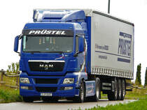 MAN TGX 18.440 von  Pr�stel  abgestellt in einem Industriegebiet in Heilbronn, 15.07.2012