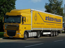 DAF XF 105.460 von  K�nig-Trans  bei der Pause im N�rnberger Hafengebiet, 18.07.2012