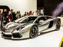 Lamborghini Aventador ausgestellt auf dem: Automesse Paris, (11.10.2012)