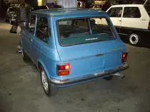 Heckansicht eines Autobianchi A112E. 1969 - 1986. Der A112 wurde in insgesamt 7 Serien in 1.25 Millionen produziert. Historicar Duisburg am 21.10.2012.