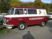 Kombi Barkas B 1000  Simson KUNDENDIENST  aus der Hansestadt Rostock (HRO) fotografiert beim 9. Oldtimertreffen am HEROS-Ostprodukte-Discounter, Rostock/Broderstorf [27.10.2012]