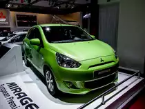 Mitsubishi Mirage (ab Verkaufsstart 2013: Mitsubishi Space Star in Europa), Europäische Premiere auf dem Pariser Autosalon zwischen 30.09.2012 und 14.10.2012 (Aufnahmedatum: 11.10.2012)
