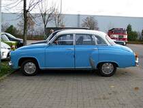 Limousine Wartburg 312 aus dem ehem. Landkreis Ostvorpommern (OVP) fotografiert beim 9. Oldtimertreffen am HEROS-Ostprodukte-Discounter, Rostock/Broderstorf [27.10.2012]