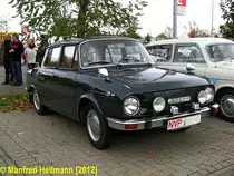 Limousine �koda S 100 aus dem ehem. Landkreis Nordvorpommern (NVP) fotografiert beim 9. Oldtimertreffen am HEROS-Ostprodukte-Discounter, Rostock/Broderstorf [27.10.2012]