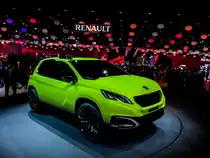 Peugeot 2008 Concept. Mit diesem Auto geht Peugeot gegen Opel Mokka und adere  Compact SUVs . (Gesehem auf dem Pariser Automesse am 11.10.2012)