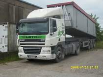 Dieser DAF-LKW stand am Abend des 25.06.2008 im Bergener Industriegel�nde.