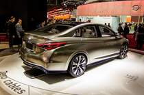 Hier ist ein Infiniti LE Concept (Rckansicht), fotografiert auf dem Pariser Automesse am 11.10.2012. Infiniti ist die Luxusmarke von Nissan.