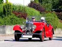 BSA Scout, Serie5; Bj1938 tourt mit vollem Elan durch die Landschaft; 120708