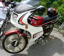 Puch Cobra 80/6, Baujahr 1982, das Leichtmotorad hat einen 1-Zyl.2-Takt-Motor mit 80ccm und 8,5PS, Schleppertreffen Hausen i.W., Mai 2012