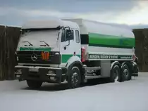 Eingeschneiter Mercedes Tanklaster,am 06.Dezember 2012,in Bergen/R�gen.