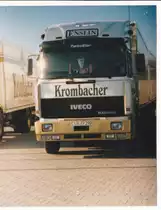 Firma Enslin aus Nordholz bei Cuxhaven. Das bild zeigt einen Krombacher LKW Magirus IVECO Turbo Star, der 1993 auf dem Betriebsgel�nde abgestellt war.
