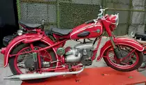 MZ BK 350, 2-Zyl.2-Takt-Boxer-Motor mit 343ccm und 17PS, Vmax.115, Baujahr 1953, Technik-Museum Merseburg, Mai 2012