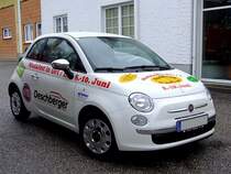 FIAT-500 wurde extra fr eine Veranstaltung beklebt; 120415