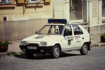 Skoda der Mestka Police (Stadtpolizei)
Caslav / Tschechien
Aufnahme in Caslav 30.06.1992
