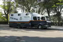 Policija Madrid Pferdetransporter Renault der Reiterstaffel
Caballeria Madrid am 30.10.2009 am Park nahe Bahnhof
Atocha.