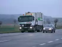 Am 07.Januar 2013 stand Dieser Mercecdesm�llfahrzeug an einer Kreuzung bei Bergen/R�gen.