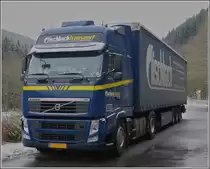 Am 13.01.2013 war dieser Volvo FH Sattelzug auf einem Parkplatz abgestellt.