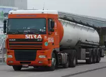 DAF XF 95.430 Tanksattelzug von  Sitra  aus Belgien verbringt das Wochenende in Crailsheim, 18.11.2012