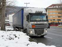 DAF XF Sattelschlepper unterwegs in Nidau am 16.01.2013
