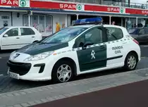 Peugeot als Dienstfahrzeug der Guardia Civil, Lanzarote im Januar 2013