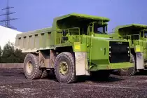 Riesiger Terex Muldenkipper der Dyckerhoff Zement Werke in Lengerich
aufgenommen am 3.6.1989.