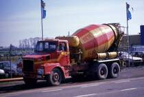 Volvo Betonmischer am 27.3.1991 in Eupen / Belgien.