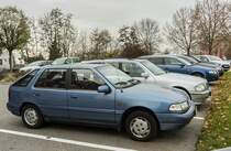 Hyundai Pony, gesehen in Sinsheim, am 17.11.2012.
