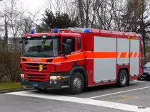 Feuerwehr der Stadt Suhr mit einem Scania P 320 unterwegs am 02.02.2013