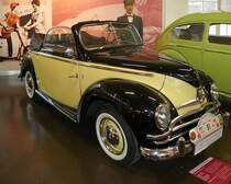 Ford Taunus Spezial Cabriolet, Auto & Uhrenwelt Schramberg, 6.3.11
Baujahr 1950
34 PS aus 1172 ccm
105 km/h schnell