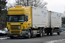 Scania R 420 Container-Hngerzug in Euskirchen - 26.01.2013