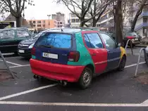 VW Polo Harlekin. Aufnahmedatum: 29.01.2013