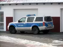 Nissan Pathfinder als Polizeifahrzeug am 22.02.13 in Sassnitz.