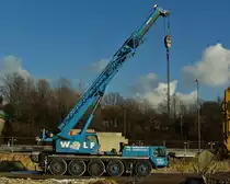 Liebherr Autokran der Firma Wolf aus Marl am 09.02.2013 in Aachen.