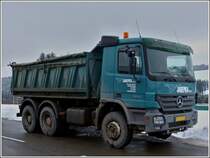 Mercedes Benz Actros 2844 Kipper abgestellt am Straenrand. 26.02.2013