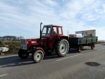 STEYR768, 64PS, 3140ccm; Bj.19771979; ist mit einem lteren Gummiwagen unterwegs; 130306
