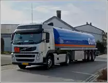 Volvo Tanksattelzug fotografiert am 07.03.2013 in der N�he von Wiltz. 