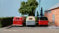VW T1 Kasten und Bus, Heckansicht, von Brekina