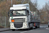 DAF XF mit  Gasflaschen  bei Euskirchen - 20.02.2013