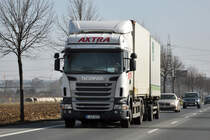 Scania R 400 Hngerzug  AXTRA  bei Rheinbach - 06.03.2013