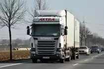 Scania R 400 H�ngerzug  AXTRA  bei Rheinbach - 06.03.2013