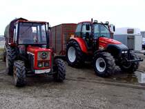 LINDNER-Generationen: 420SA (42PS, 2502cm, 1963Stk. im Zeitraum von 19751985) trifft auf Geo-Trac93(91PS, 4400cm, gebaut seit 2002);130402