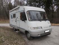 Ein Hymer Wohnmobil Baujahr ca.1996 in der Nhe von Bruchsal am 3.4.13