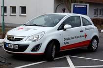 Opel Corsa des DRK-Kreisverbandes Fulda im April 2013 in 36100 Petersberg-Marbach